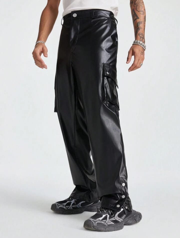 Men's Solid Color Straight Fit Cargo Pants Fall/Winter